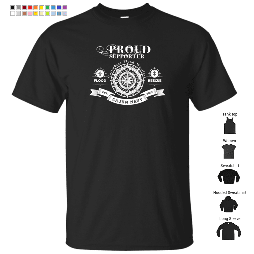Cajun Navy | Proud Supporter | Dark Apparel T-Shirt