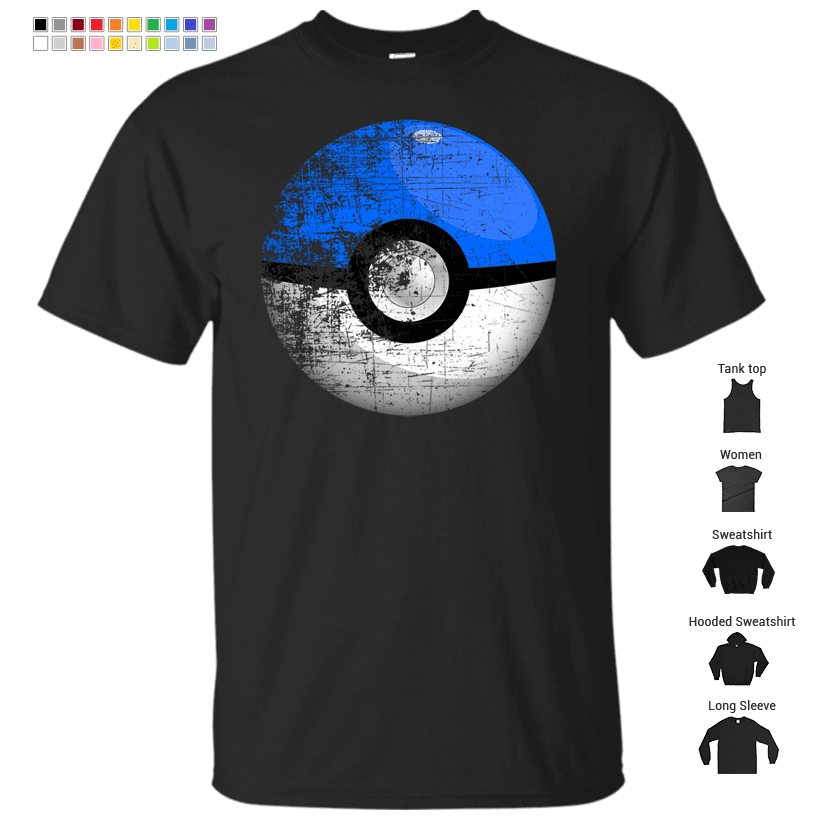 Destroyed Pokemon Go Team Blue Pokeball T-Shirt