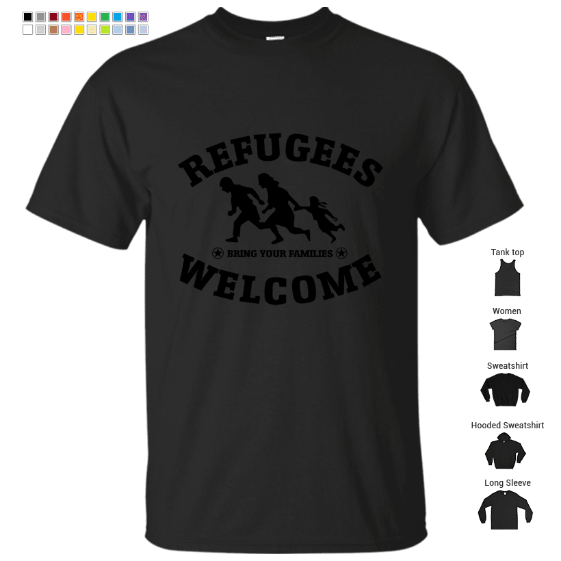 Refugees Welcome Peace Love Flüchtling T-Shirt